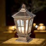 Solar Powered Outdoor Pillar Lights Waterproof Aluminum Fence Post Lantern for Garden Path and Yard