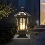 Solar Powered Outdoor Pillar Lights Waterproof Aluminum Fence Post Lantern for Garden Path and Yard