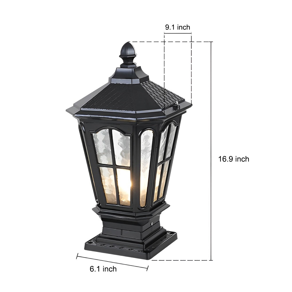 Solar Powered Outdoor Pillar Lights Waterproof Aluminum Fence Post Lantern for Garden Path and Yard