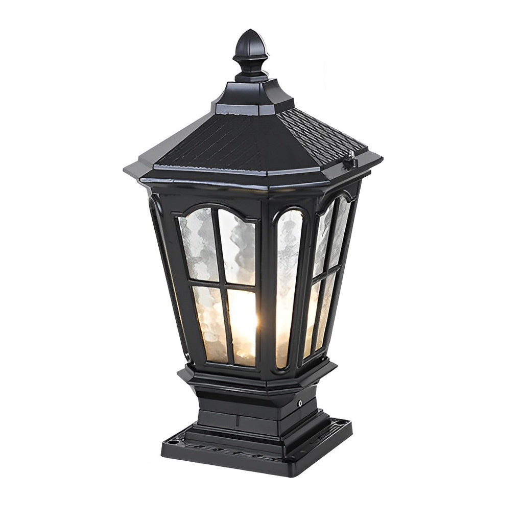 Solar Powered Outdoor Pillar Lights Waterproof Aluminum Fence Post Lantern for Garden Path and Yard