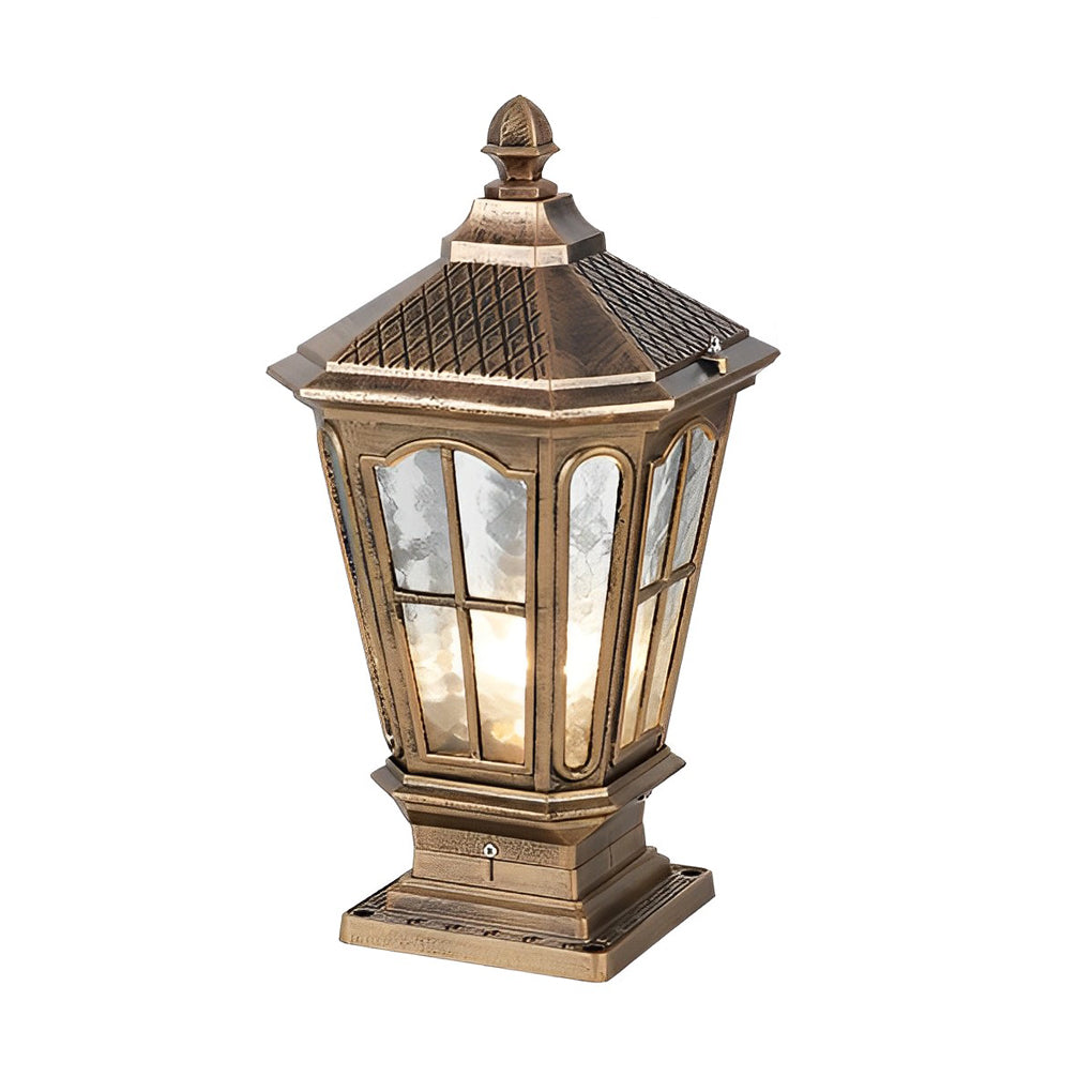 Solar Powered Outdoor Pillar Lights Waterproof Aluminum Fence Post Lantern for Garden Path and Yard