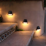 Solar Powered Outdoor Step Lights 4 Pack Waterproof Warm White LED Stairway and Fence Lighting