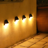 Solar Powered Outdoor Step Lights 4 Pack Waterproof Warm White LED Stairway and Fence Lighting