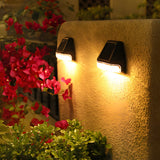 Solar Powered Outdoor Step Lights 4 Pack Waterproof Warm White LED Stairway and Fence Lighting