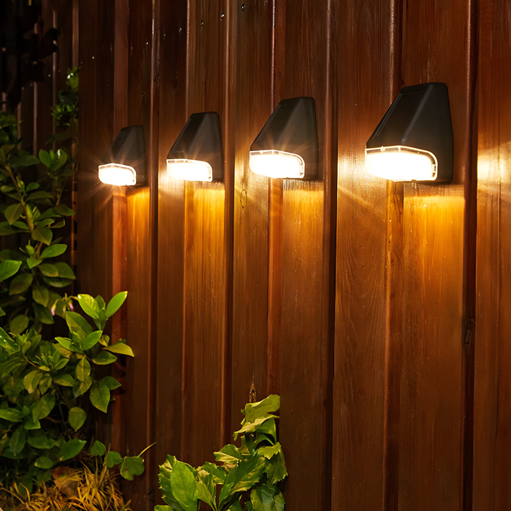 Solar Powered Outdoor Step Lights 4 Pack Waterproof Warm White LED Stairway and Fence Lighting