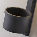 Solar Powered Outdoor Wall Sconce with Integrated Planter Black Stainless Steel LED Exterior Light
