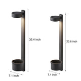 Solar Powered Outdoor Wall Sconce with Integrated Planter Black Stainless Steel LED Exterior Light