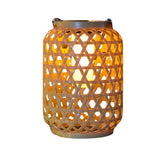 Solar Powered Rattan Garden Lantern Portable Outdoor Hanging LED Light for Patio and Porch