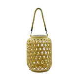 Solar Powered Rattan Garden Lantern Portable Outdoor Hanging LED Light for Patio and Porch