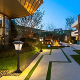 Solar Powered Retro Outdoor Pathway Light Waterproof Aluminum LED Garden Lawn Lamp