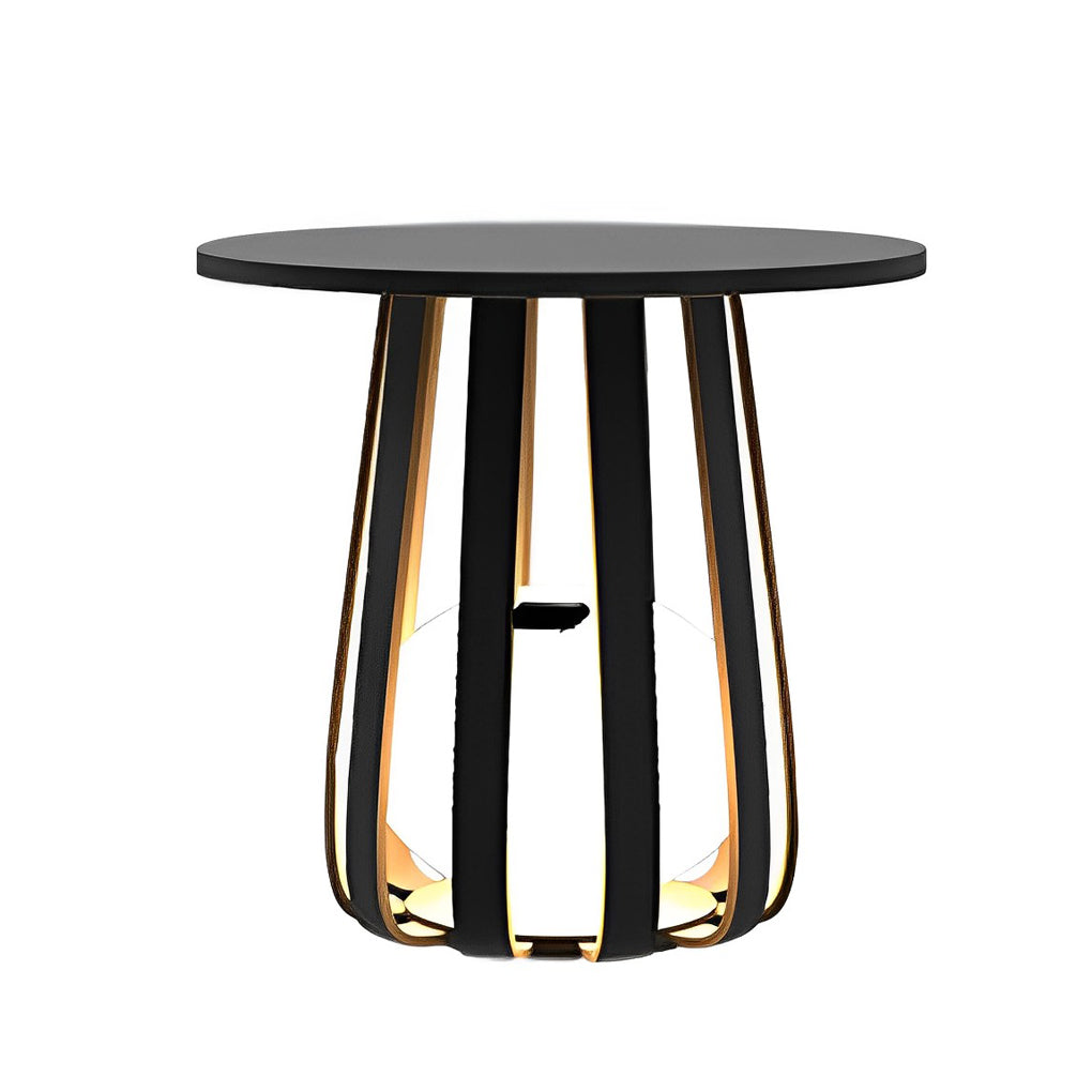 Solar Powered RGB Metal Coffee Table Lamp Waterproof Outdoor Floor Lantern for Garden and Patio