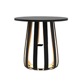 Solar Powered RGB Metal Coffee Table Lamp Waterproof Outdoor Floor Lantern for Garden and Patio