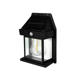 Solar Powered Tungsten Bulb Wall Lantern Outdoor Dusk to Dawn Motion Sensor Light for Garden and Porch