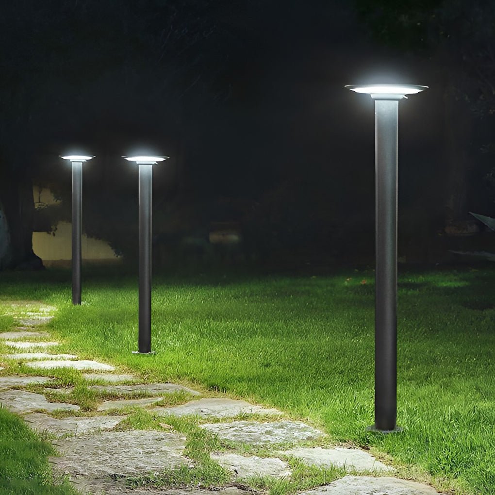 Solar Powered UFO Outdoor Path Lights Waterproof Aluminum Garden Post Lighting Fixture
