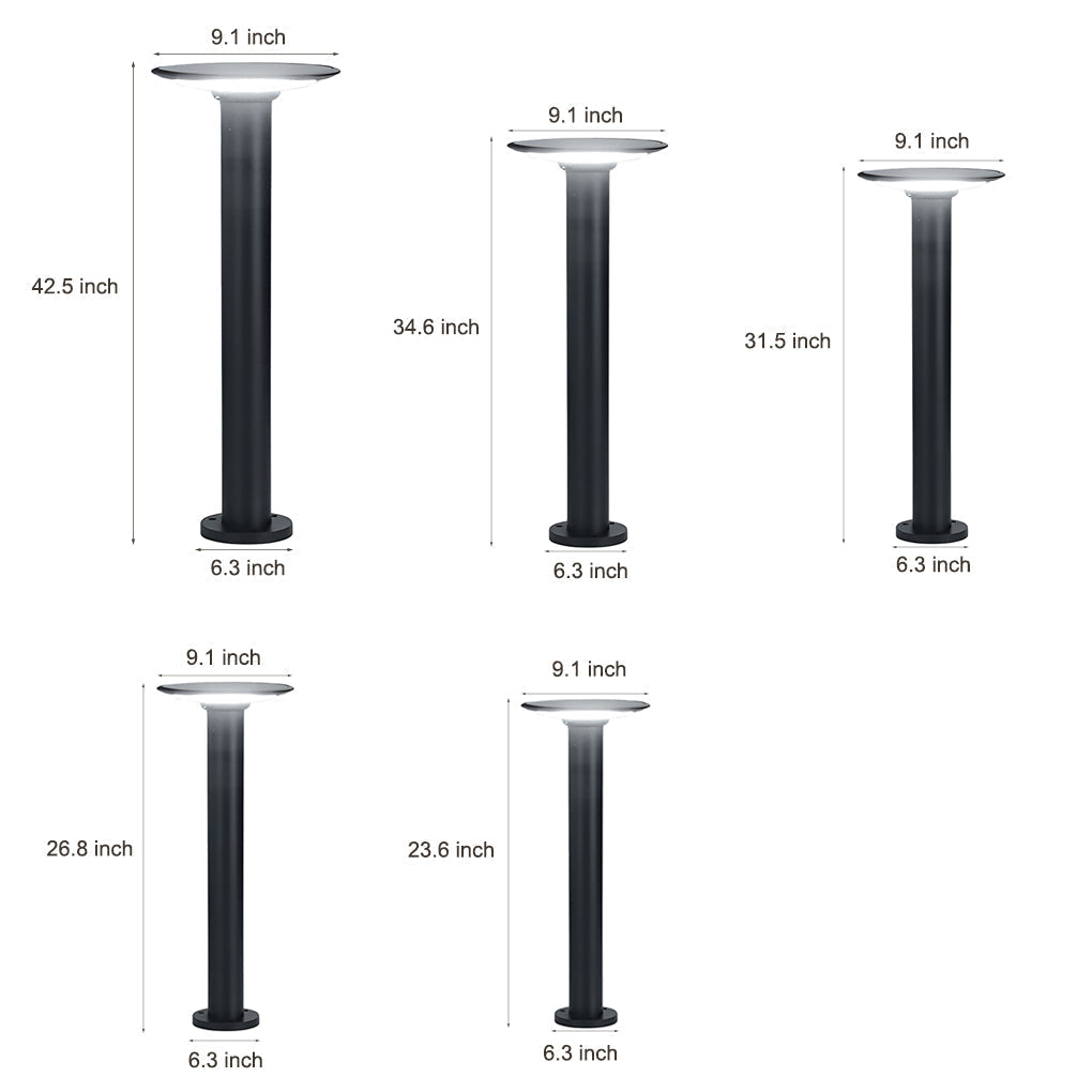 Solar Powered UFO Outdoor Path Lights Waterproof Aluminum Garden Post Lighting Fixture