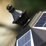 Solar Powered Waterproof LED Outdoor Post Cap Lights Retro Brown Aluminum Fence Pillar Lanterns