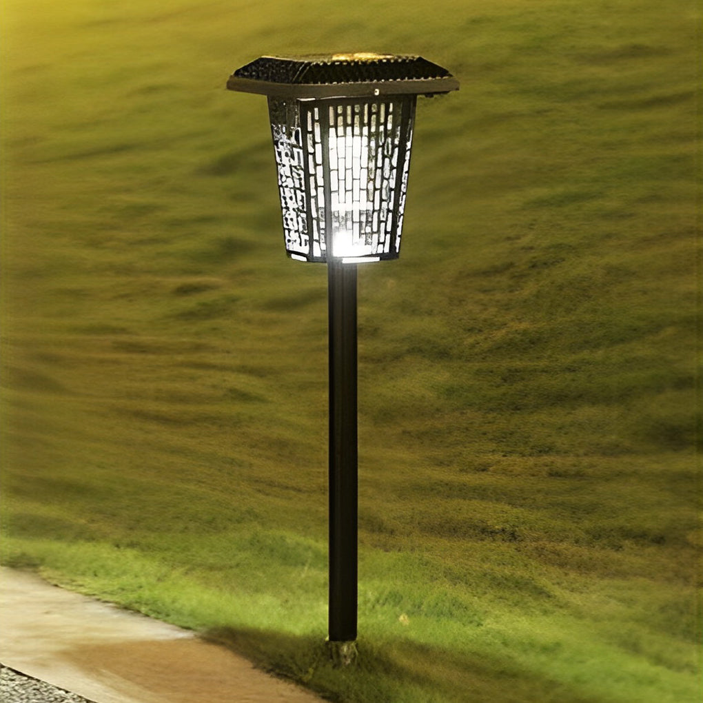 Solar Powered Waterproof Mosquito Killer Lamp for Outdoor Garden Stainless Steel LED Landscape Light