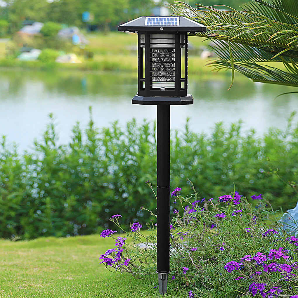 Solar Powered Waterproof Mosquito Killer Lamp for Outdoor Garden Stainless Steel LED Landscape Light