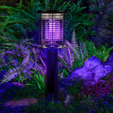 Solar Powered Waterproof Mosquito Killer Lamp Stainless Steel Bug Zapper with USB Charging for Outdoor Garden