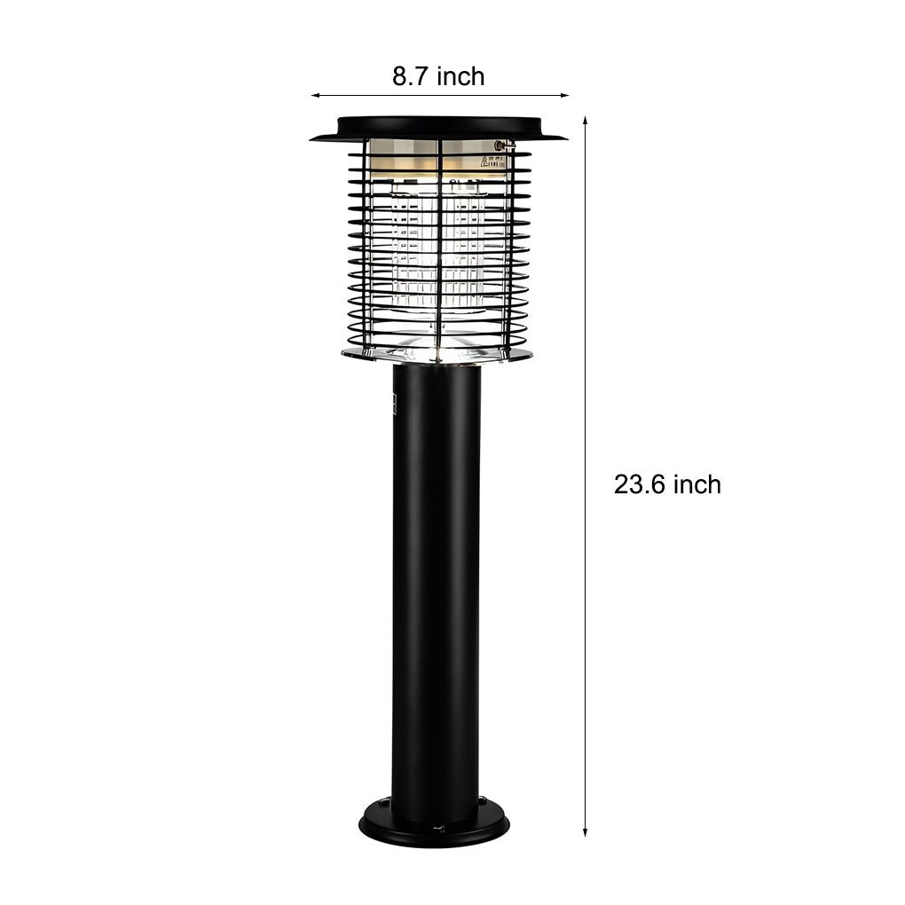 Solar Powered Waterproof Mosquito Killer Lamp Stainless Steel Bug Zapper with USB Charging for Outdoor Garden