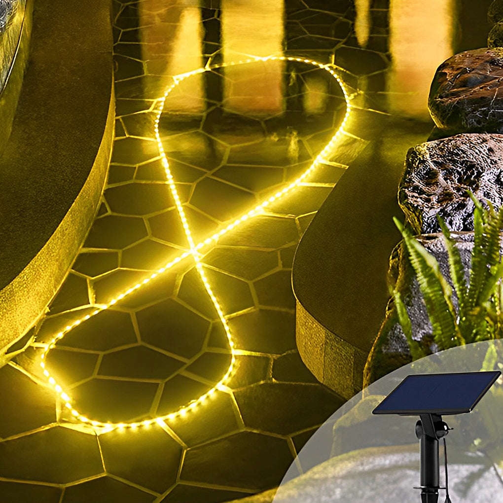 Solar Powered Waterproof Outdoor LED Strip Lights for Garden Landscape and Pool Decoration