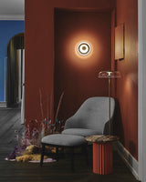 Solara Minimalist Circular LED Wall Sconce with Glass Shade for Bedroom and Hallway
