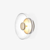 Solara Minimalist Circular LED Wall Sconce with Glass Shade for Bedroom and Hallway