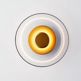 Solara Minimalist Circular LED Wall Sconce with Glass Shade for Bedroom and Hallway