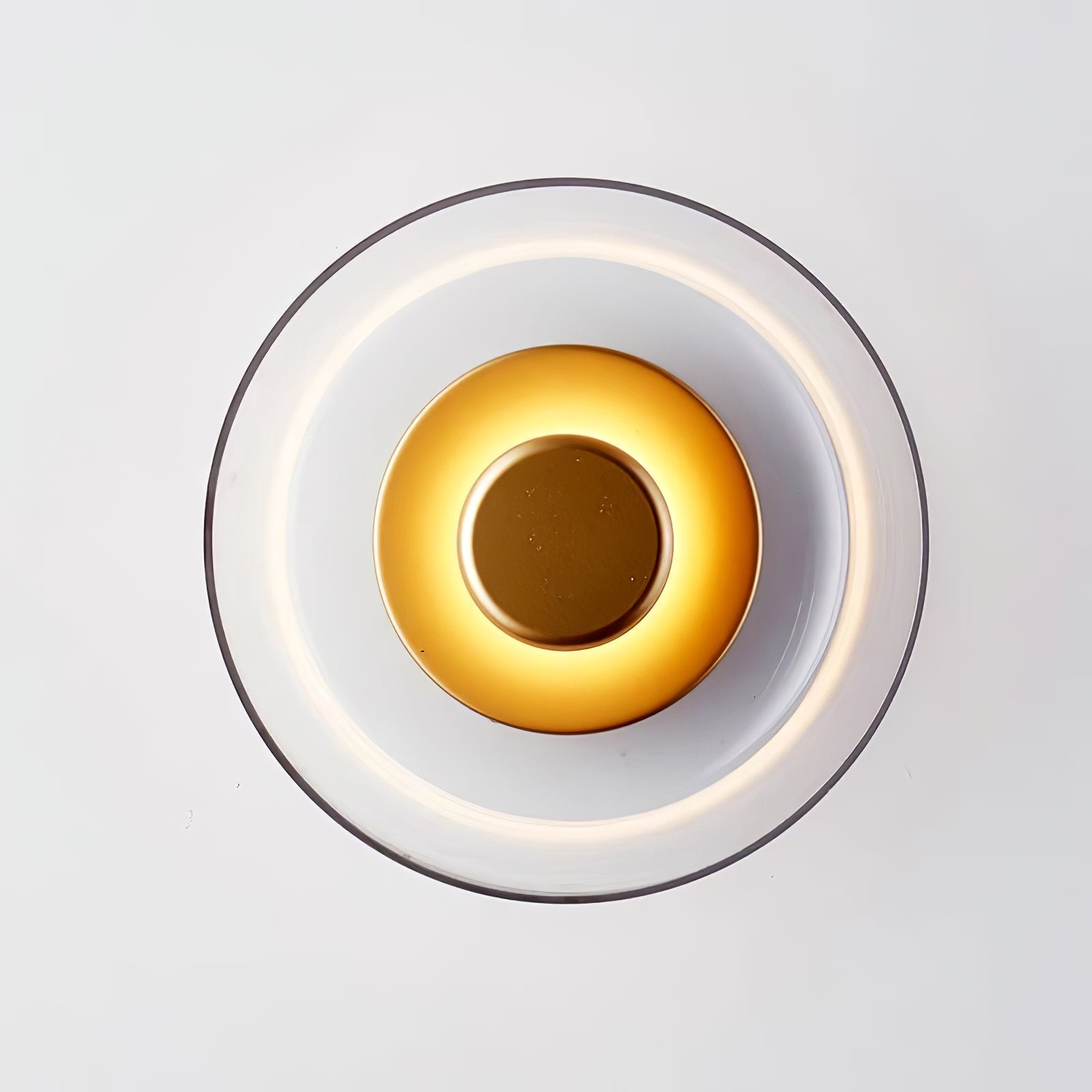 Solara Minimalist Circular LED Wall Sconce with Glass Shade for Bedroom and Hallway