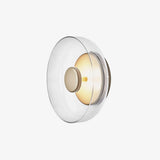 Solara Minimalist Circular LED Wall Sconce with Glass Shade for Bedroom and Hallway