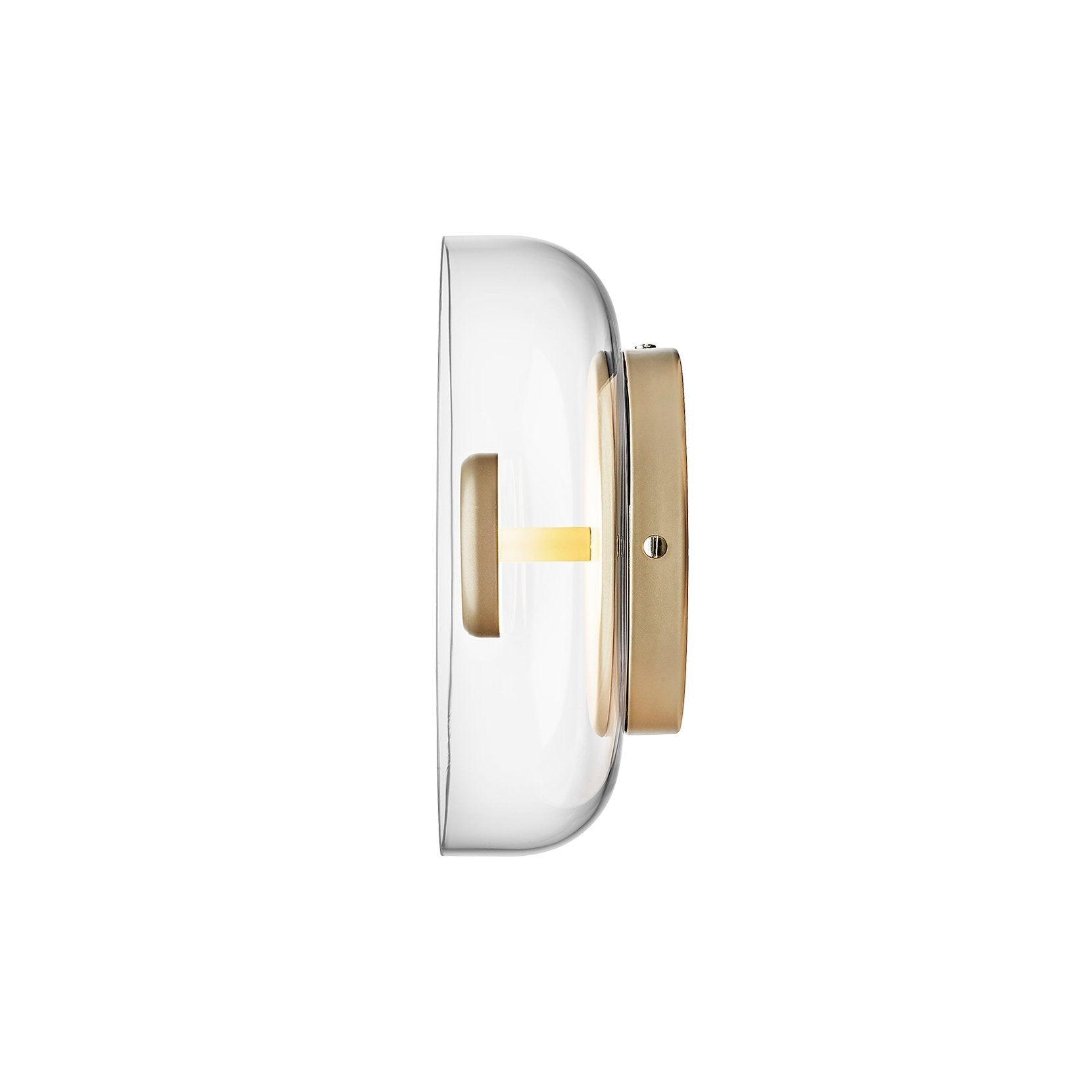 Solara Minimalist Circular LED Wall Sconce with Glass Shade for Bedroom and Hallway