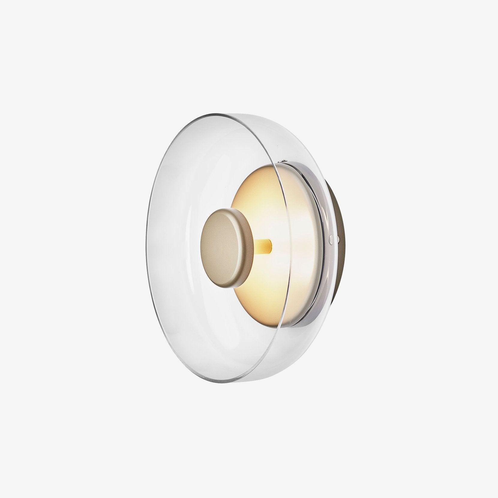 Solara Minimalist Circular LED Wall Sconce with Glass Shade for Bedroom and Hallway
