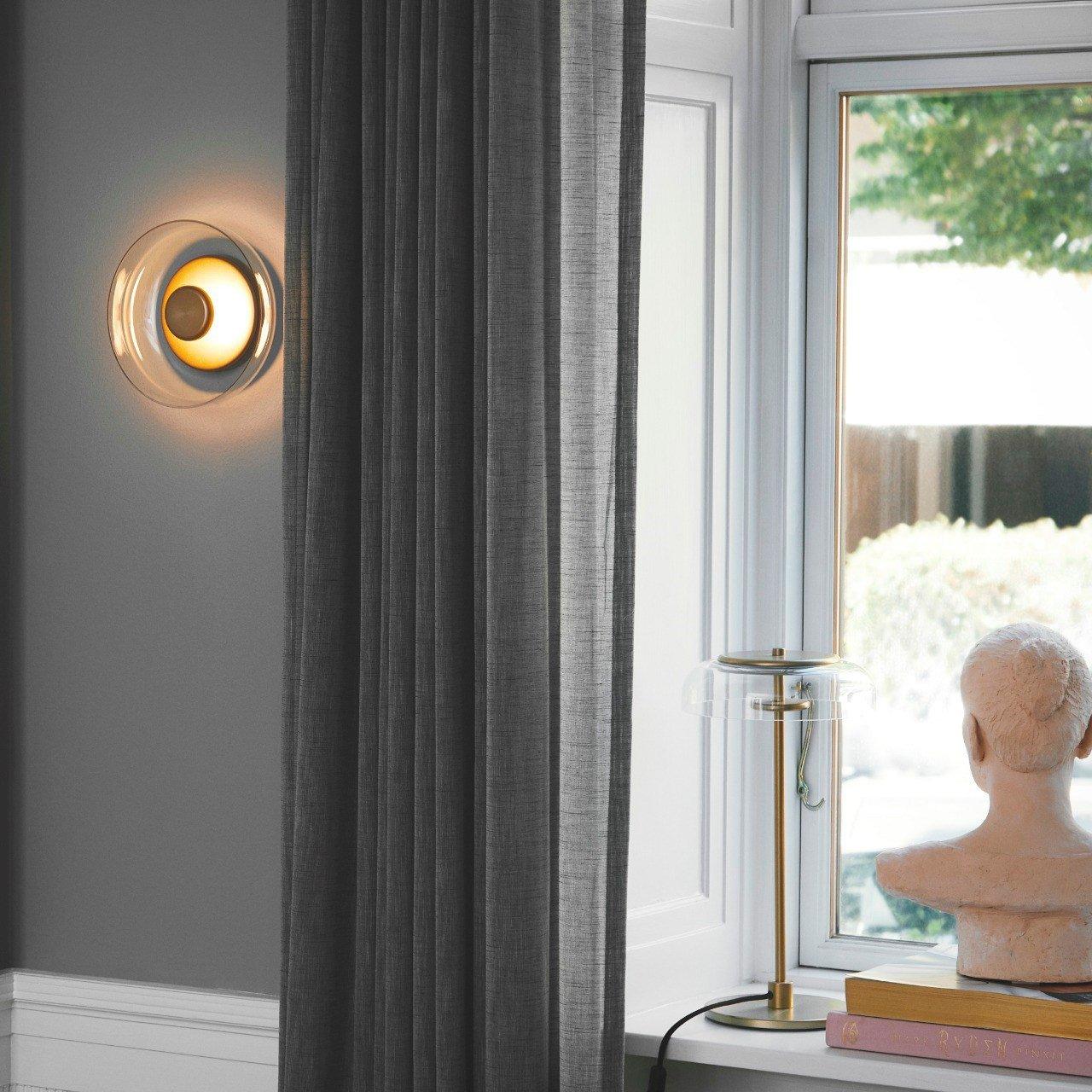 Solara Minimalist Circular LED Wall Sconce with Glass Shade for Bedroom and Hallway