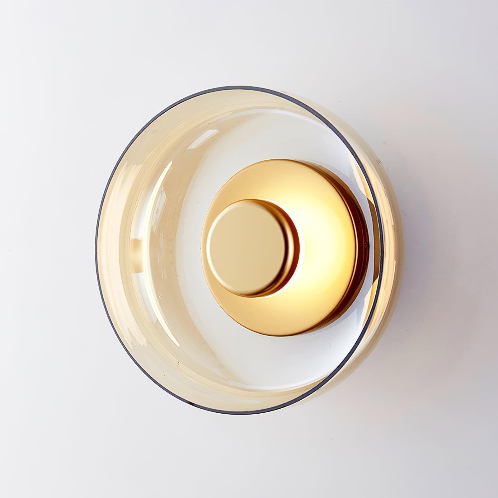 Solara Minimalist Circular LED Wall Sconce with Glass Shade for Bedroom and Hallway