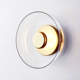 Solara Minimalist Circular LED Wall Sconce with Glass Shade for Bedroom and Hallway
