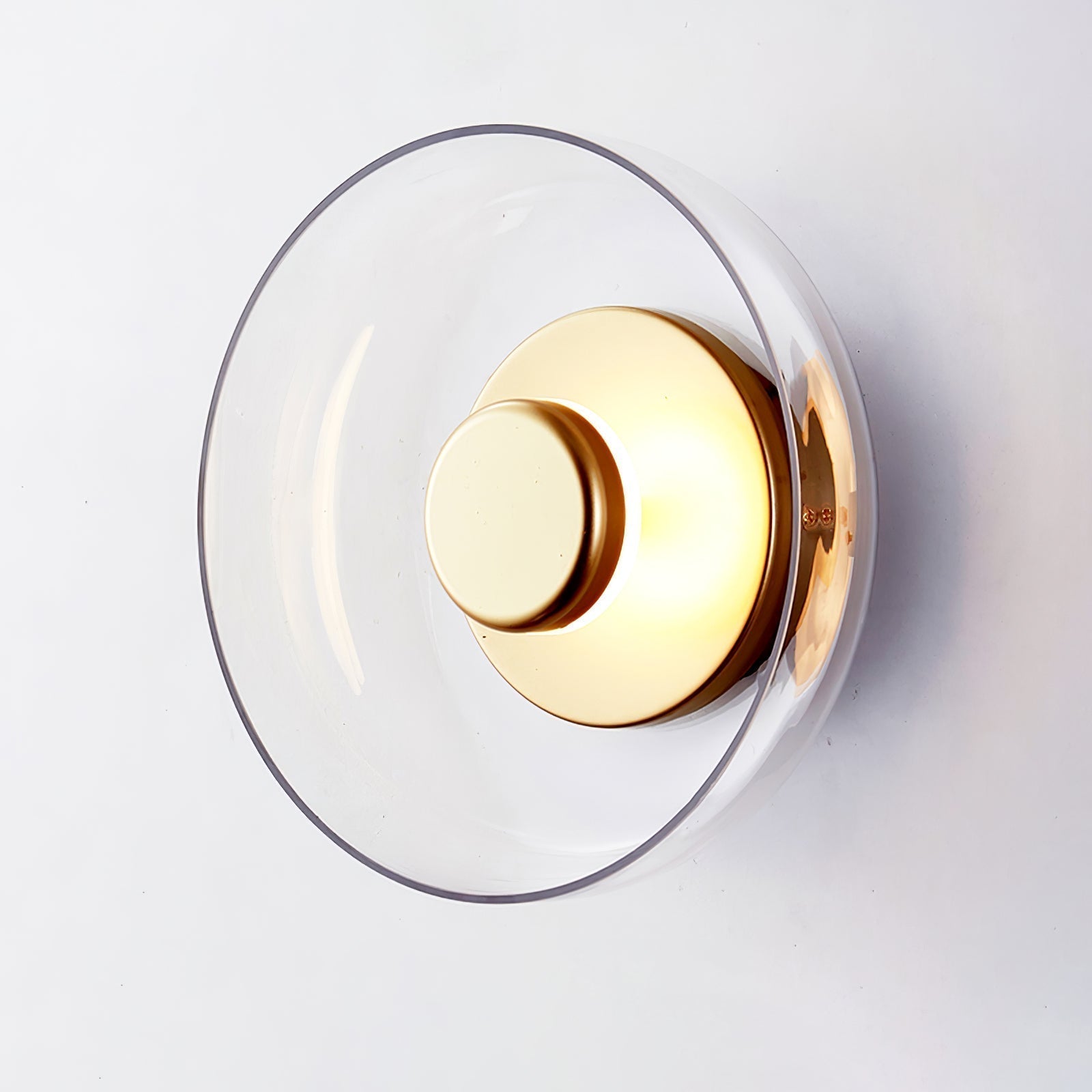 Solara Minimalist Circular LED Wall Sconce with Glass Shade for Bedroom and Hallway