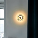 Solara Minimalist Circular LED Wall Sconce with Glass Shade for Bedroom and Hallway