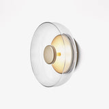 Solara Minimalist Circular LED Wall Sconce with Glass Shade for Bedroom and Hallway