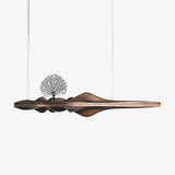 Solitude Wooden LED Pendant Light Modern Island Hanging Lamp for Dining Room and Office
