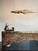 Solitude Wooden LED Pendant Light Modern Island Hanging Lamp for Dining Room and Office