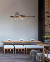 Solitude Wooden LED Pendant Light Modern Island Hanging Lamp for Dining Room and Office