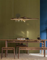 Solitude Wooden LED Pendant Light Modern Island Hanging Lamp for Dining Room and Office