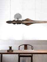 Solitude Wooden LED Pendant Light Modern Island Hanging Lamp for Dining Room and Office