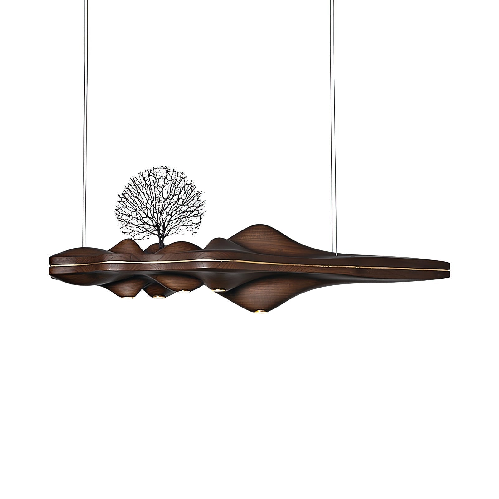 Solitude Wooden LED Pendant Light Modern Island Hanging Lamp for Dining Room and Office