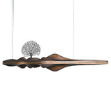 Solitude Wooden LED Pendant Light Modern Island Hanging Lamp for Dining Room and Office