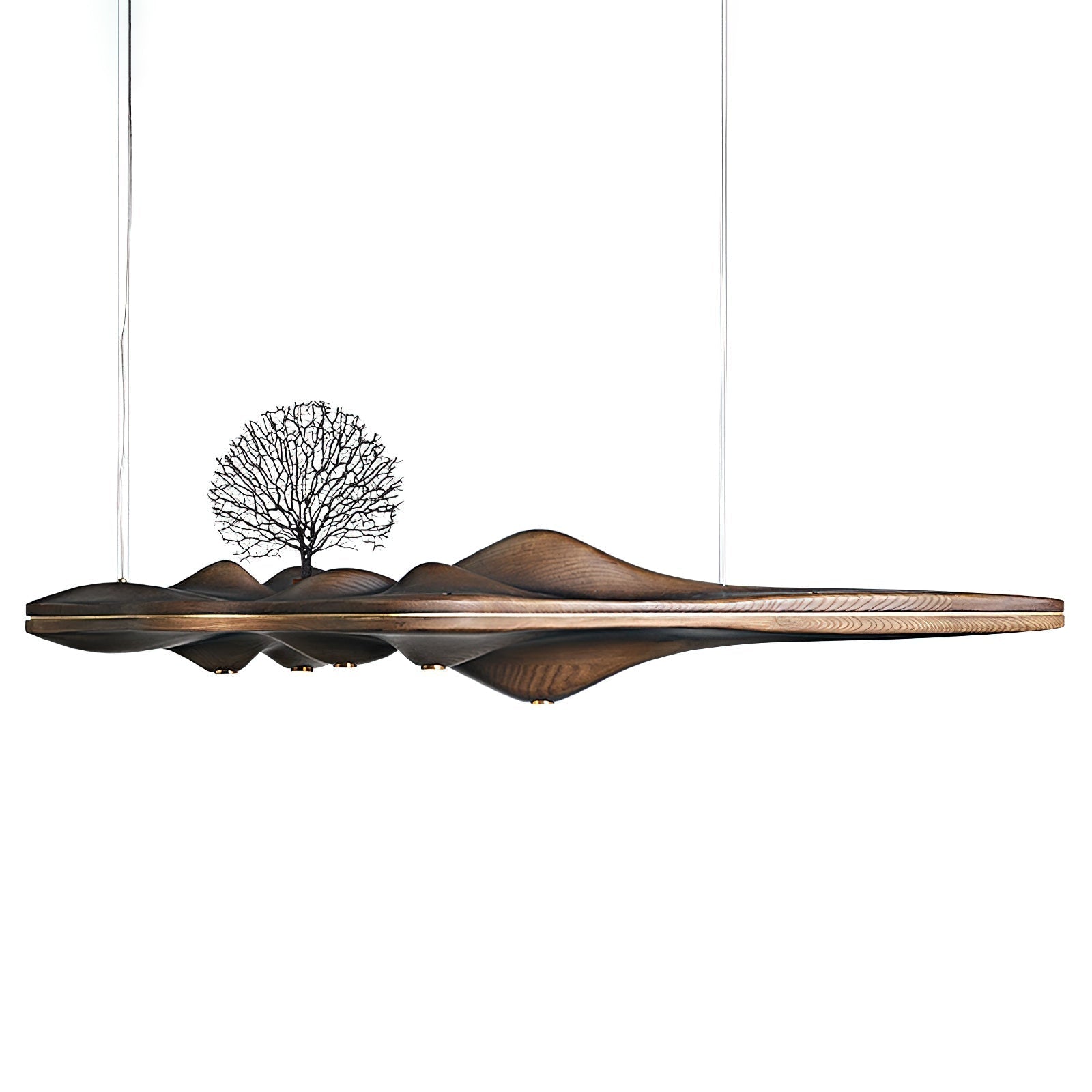 Solitude Wooden LED Pendant Light Modern Island Hanging Lamp for Dining Room and Office
