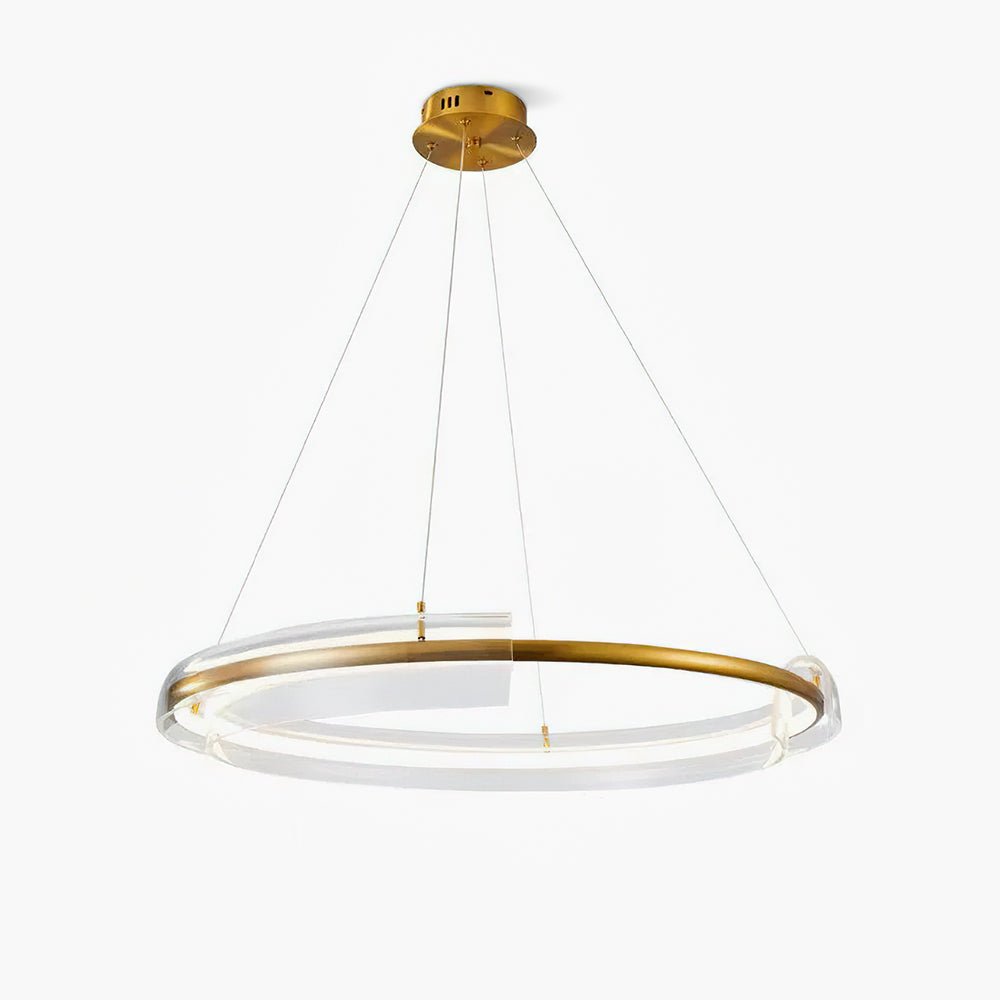 Solstice Hand Poured Art Glass LED Chandelier Modern Gold Pendant Light Fixture