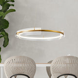 Solstice Hand Poured Art Glass LED Chandelier Modern Gold Pendant Light Fixture