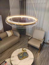 Solstice Hand Poured Art Glass LED Chandelier Modern Gold Pendant Light Fixture