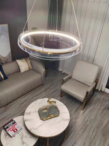 Solstice Hand Poured Art Glass LED Chandelier Modern Gold Pendant Light Fixture